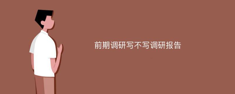 前期调研写不写调研报告