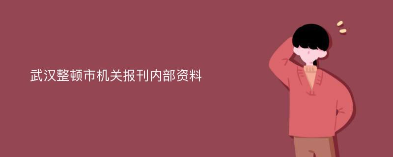 武汉整顿市机关报刊内部资料