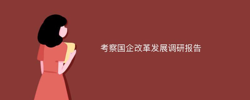 考察国企改革发展调研报告