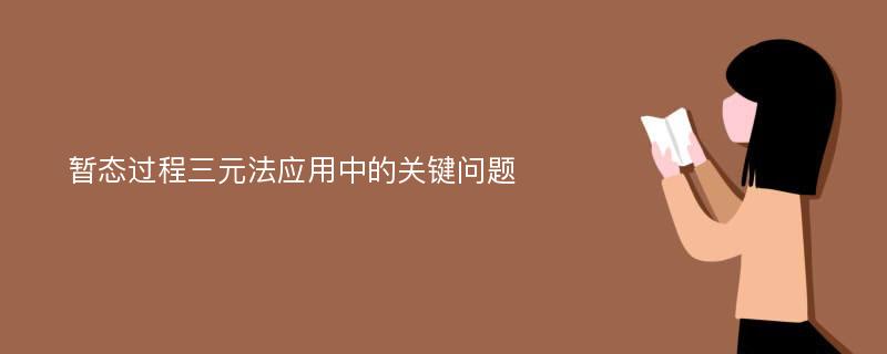 暂态过程三元法应用中的关键问题