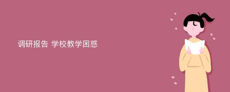 调研报告 学校教学困惑