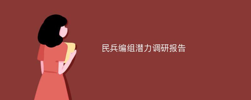 民兵编组潜力调研报告