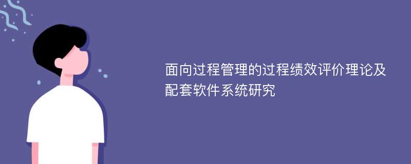 面向过程管理的过程绩效评价理论及配套软件系统研究