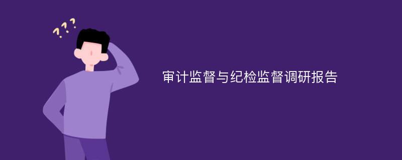 审计监督与纪检监督调研报告