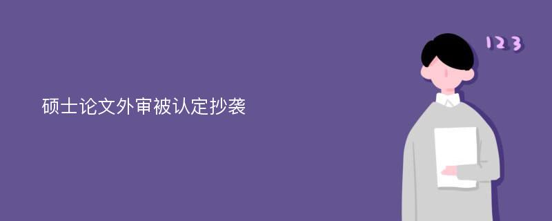 硕士论文外审被认定抄袭