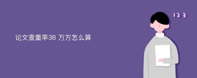 论文查重率38 万方怎么算