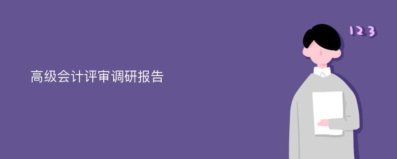 高级会计评审调研报告