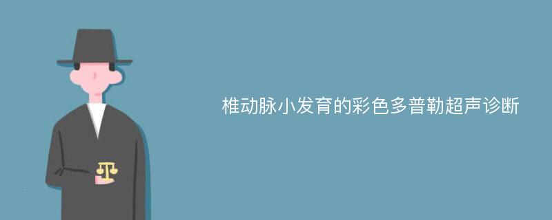 椎动脉小发育的彩色多普勒超声诊断