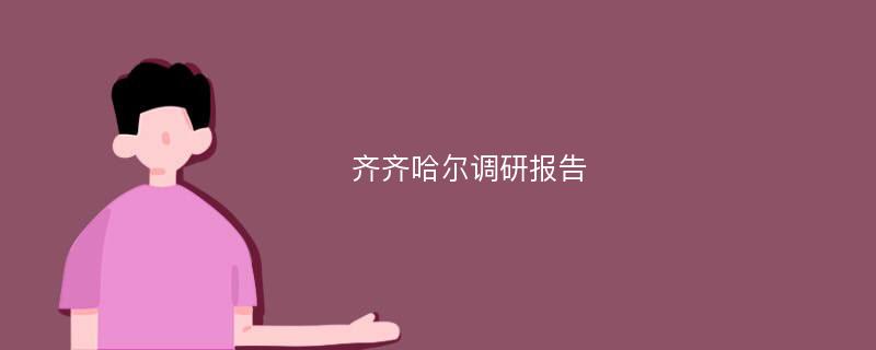 齐齐哈尔调研报告