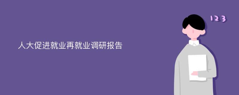 人大促进就业再就业调研报告