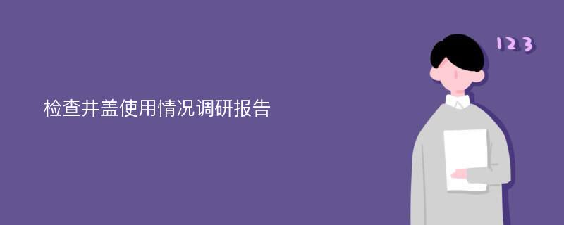 检查井盖使用情况调研报告