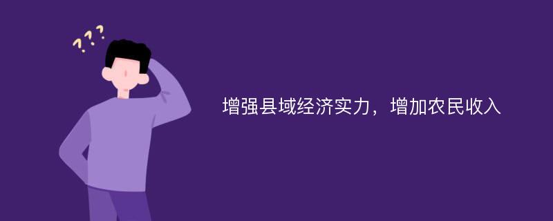 增强县域经济实力，增加农民收入