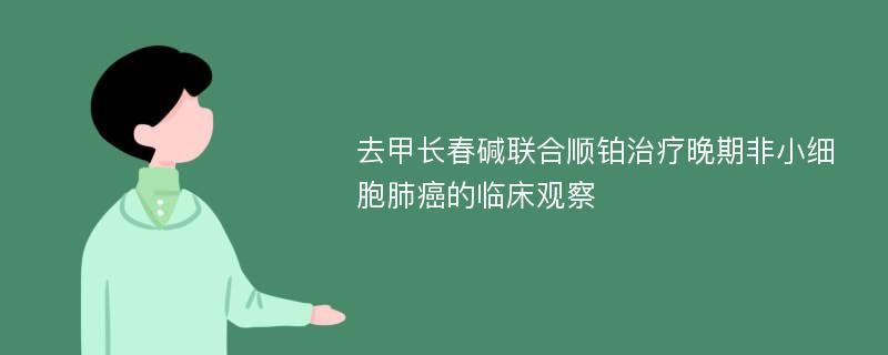 去甲长春碱联合顺铂治疗晚期非小细胞肺癌的临床观察