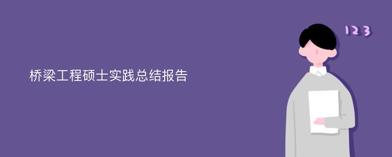 桥梁工程硕士实践总结报告