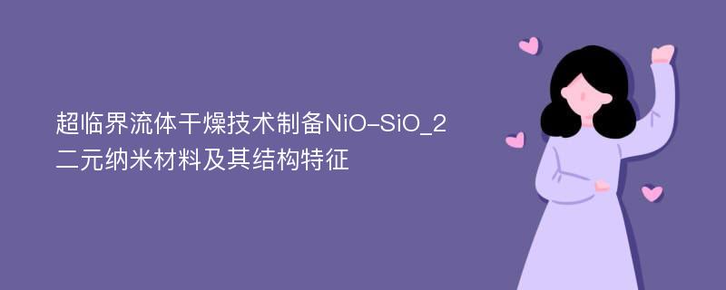 超临界流体干燥技术制备NiO-SiO_2二元纳米材料及其结构特征