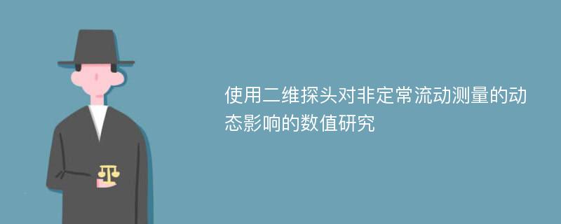 使用二维探头对非定常流动测量的动态影响的数值研究