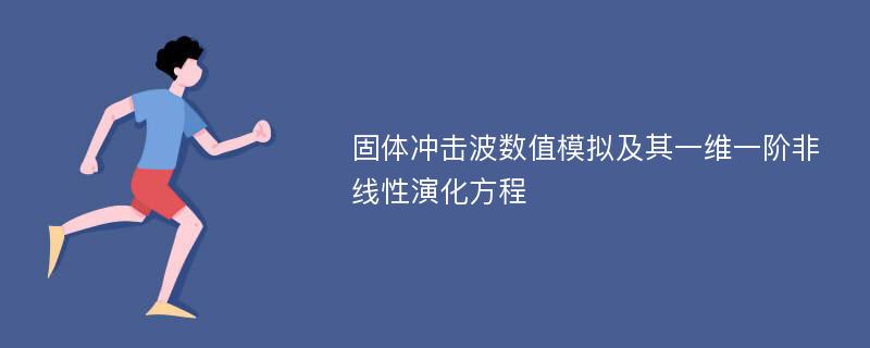 固体冲击波数值模拟及其一维一阶非线性演化方程